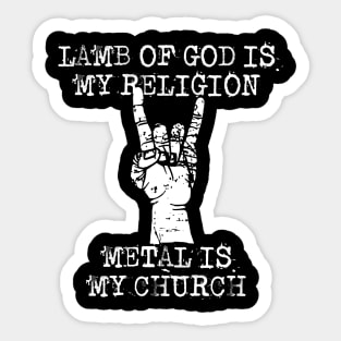 lamb of god is my religion Sticker